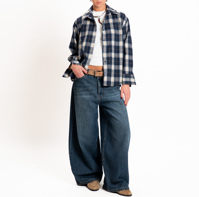 Zeroassoluto-Camicia check in flanella - blu/burro/azzurrro