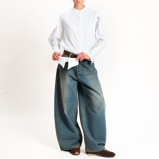 Zeroassoluto-Camicia oxford double shirt collar - bianco