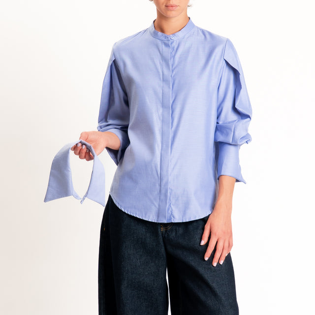 Zeroassoluto-Camicia oxford double shirt collar - celeste