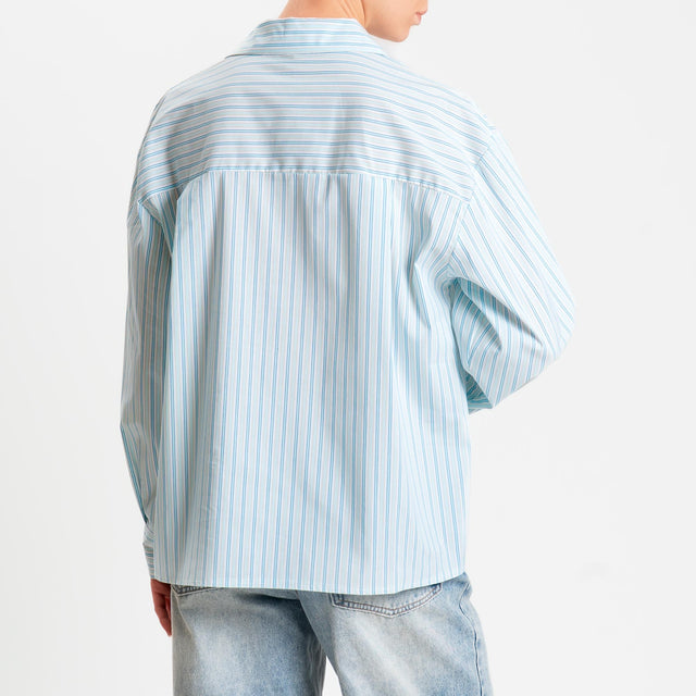 Zeroassoluto-Camicia a righe - latte/cielo/blu
