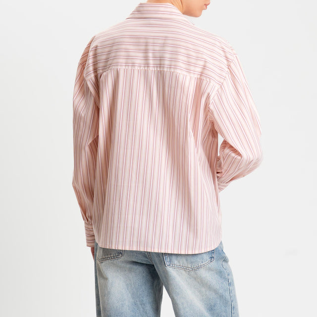 Zeroassoluto-Camicia a righe - pink/sabbia/india