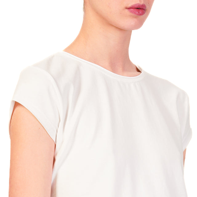Camiseta Zeroassoluto de media manga con corte sin rematar en algodón elástico - blanca