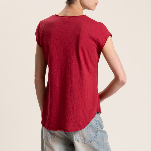 Zeroassoluto-T-shirt mezza manica taglio vivo - india