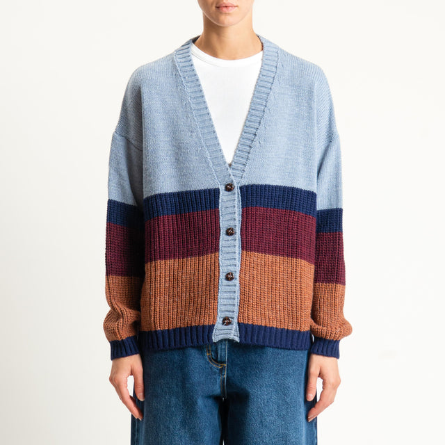 Zeroassoluto-cardigan misto alpaca - avio/vino/coccio