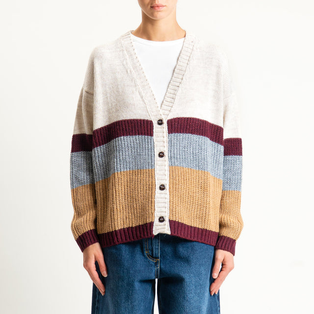 Zeroassoluto-cardigan misto alpaca - casha/grigio/camel