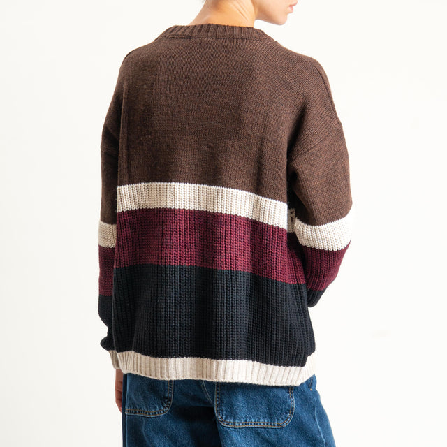 Zeroassoluto-cardigan misto alpaca - moro/vino/nero