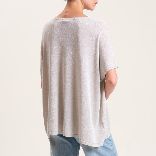 Zeroassoluto-Maglia over in lurex - platino