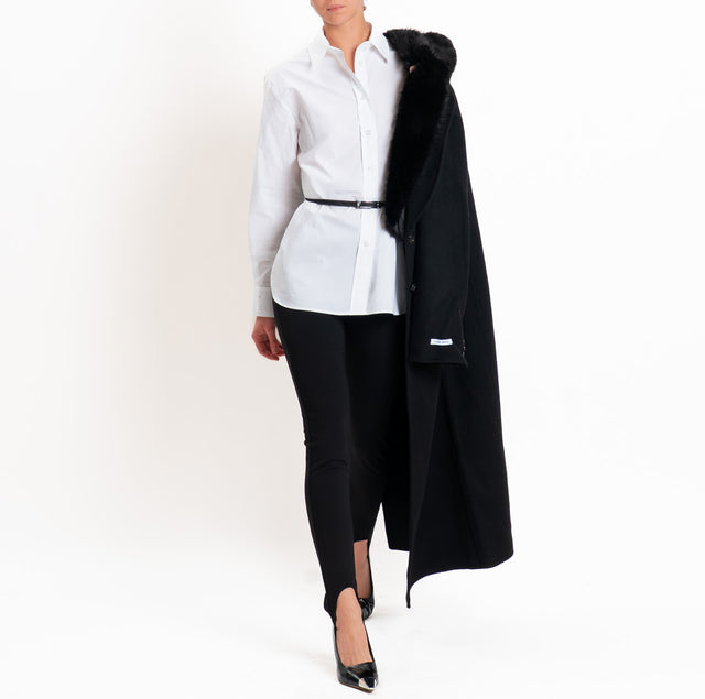 Zeroassoluto-Leggings punto milano con staffa - nero