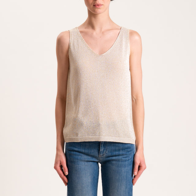 Zeroassoluto-Top in lurex - oro
