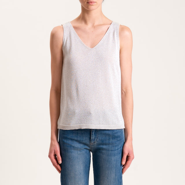 Zeroassoluto-Top in lurex - platino
