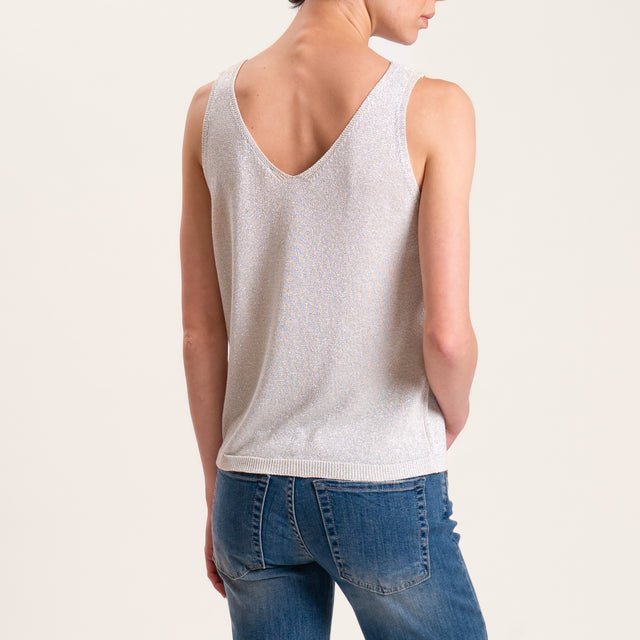 Zeroassoluto-Top in lurex - platino
