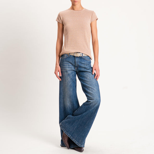 Zeroassoluto-T-shirt lurex a costine - rosa
