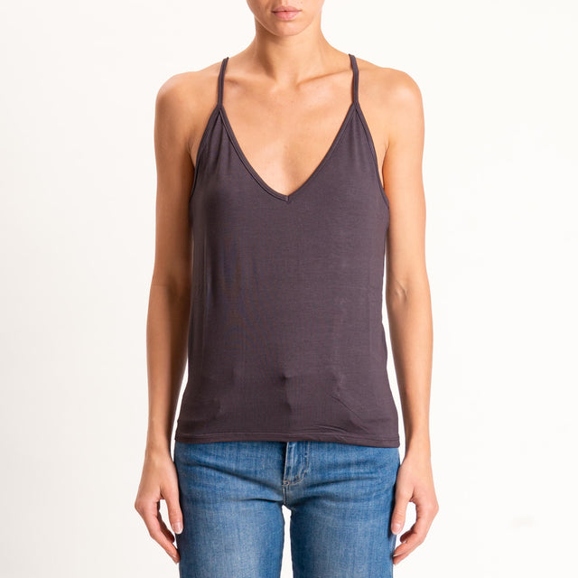 Zeroassoluto-Underware top in stretch jersey - dark brown