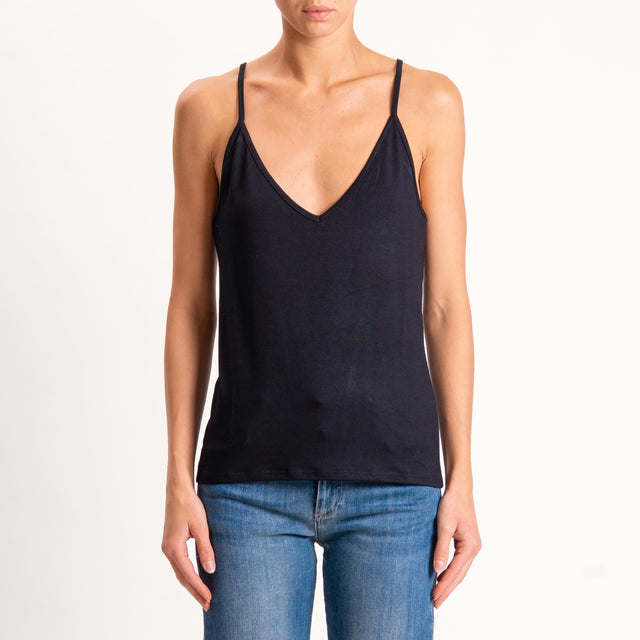Zeroassoluto-Underware top in stretch jersey - black