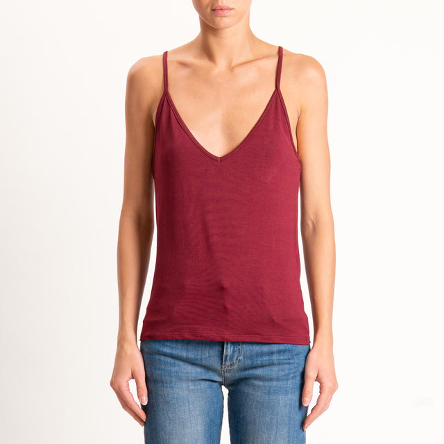 Zeroassoluto-Top underware in jersey elasticcizato - vino