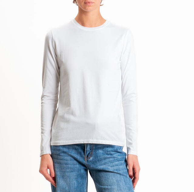 Zeroassoluto-T-shirt girocollo cotone elasticizzato - bianco