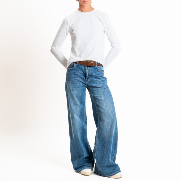 Zeroassoluto-T-shirt girocollo cotone elasticizzato - bianco