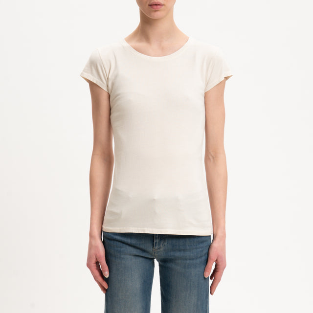 Zeroassoluto-T-shirt 100 % cotone mezza manica - burro