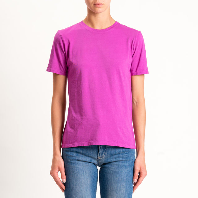 Zeroassoluto-T-shirt mezza manica girocollo - ametista