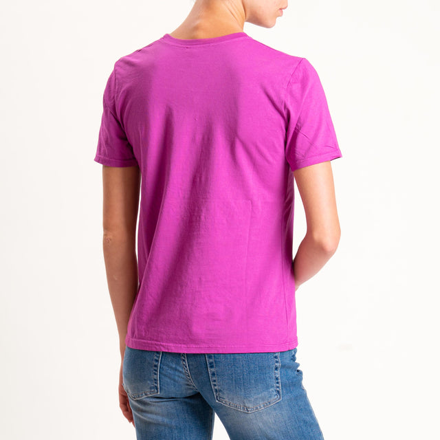 Zeroassoluto-T-shirt mezza manica girocollo - ametista