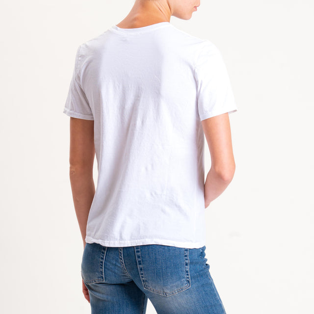 Zeroassoluto-T-shirt mezza manica girocollo - bianco