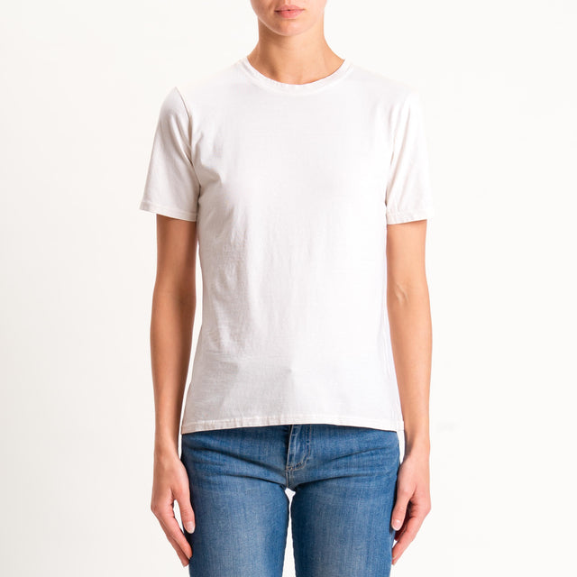 Zeroassoluto-T-shirt mezza manica girocollo - burro