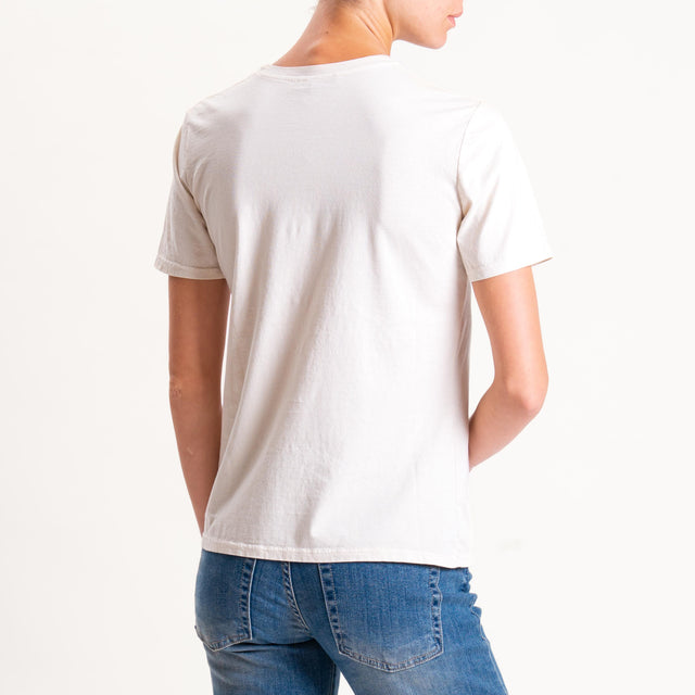 Zeroassoluto-T-shirt mezza manica girocollo - burro