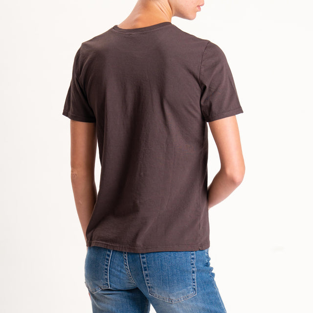 Zeroassoluto-T-shirt mezza manica girocollo - moro