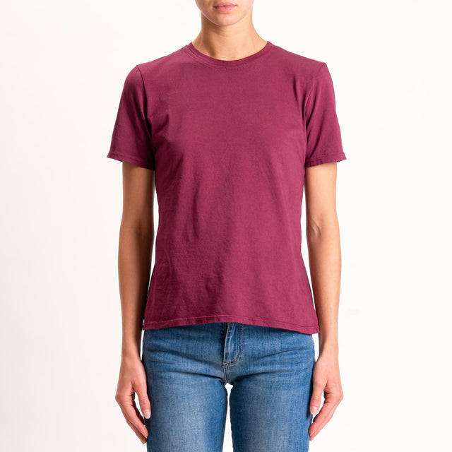 Zeroassoluto-T-shirt mezza manica girocollo - vino