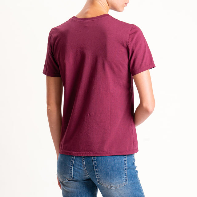 Zeroassoluto-T-shirt mezza manica girocollo - vino