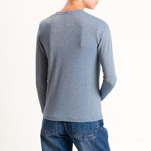 Zeroassoluto-T-shirt girocollo con lurex - avio