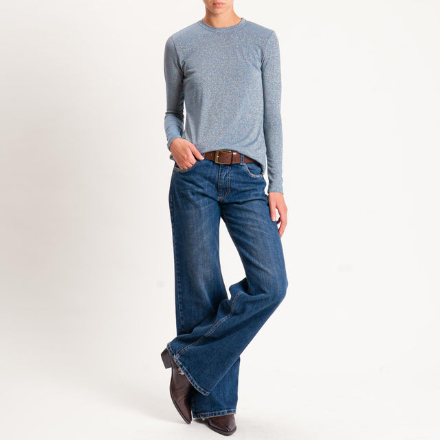 Zeroassoluto-T-shirt girocollo con lurex - avio