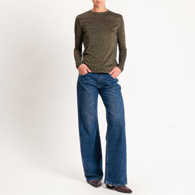 Zeroassoluto-T-shirt girocollo con lurex - nero