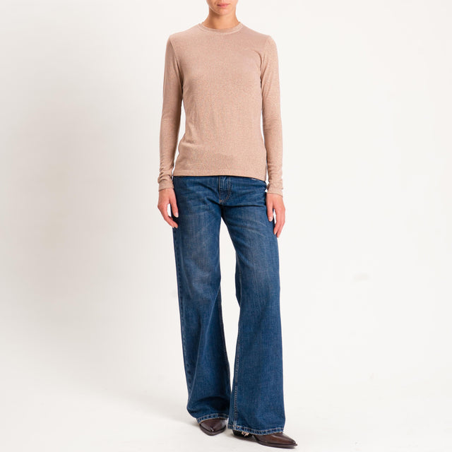 Zeroassoluto-T-shirt girocollo con lurex - rosa