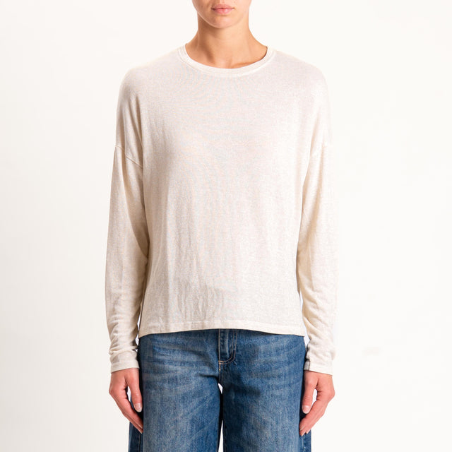Zeroassoluto-T-shirt girocollo a scatola con lurex - oro