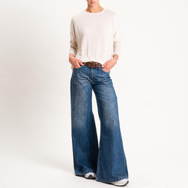 Zeroassoluto-T-shirt girocollo a scatola con lurex - oro