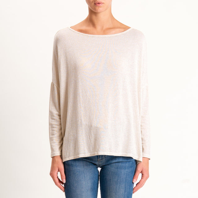 Zeroassoluto-T-shirt scollo barca scatola con lure - oro