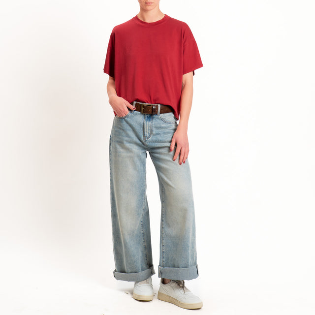 Zeroassoluto-T-shirt scatola girocollo bordo alto - india
