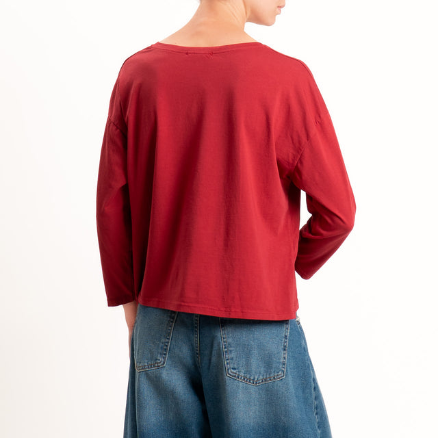 Zeroassoluto-T-shirt scatola scollo v elasticizzato - india