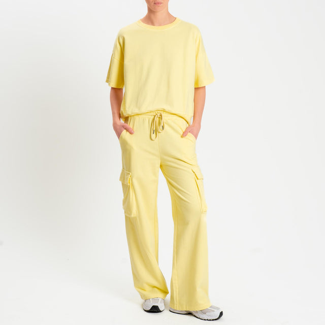 Zeroassoluto-Felpa light girocollo mezza manica - yellow