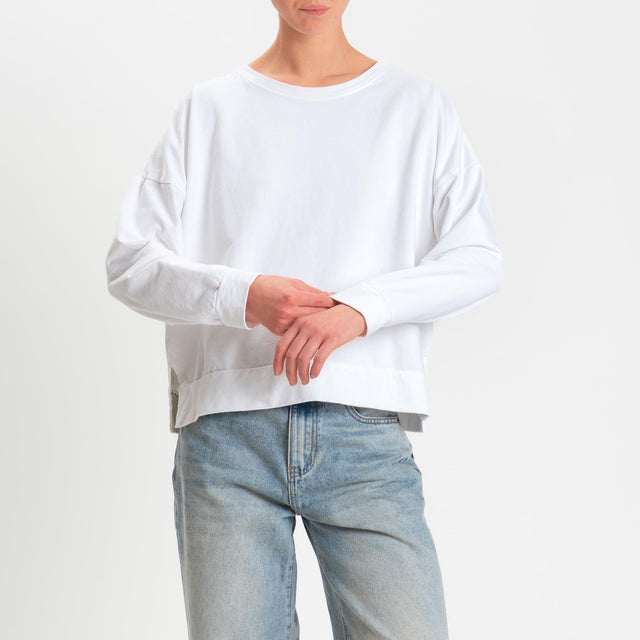 Zeroassoluto-Felpa light scatola spacchi laterali - bianco