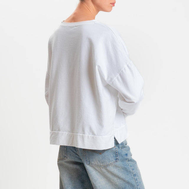 Zeroassoluto-Felpa light scatola spacchi laterali - bianco