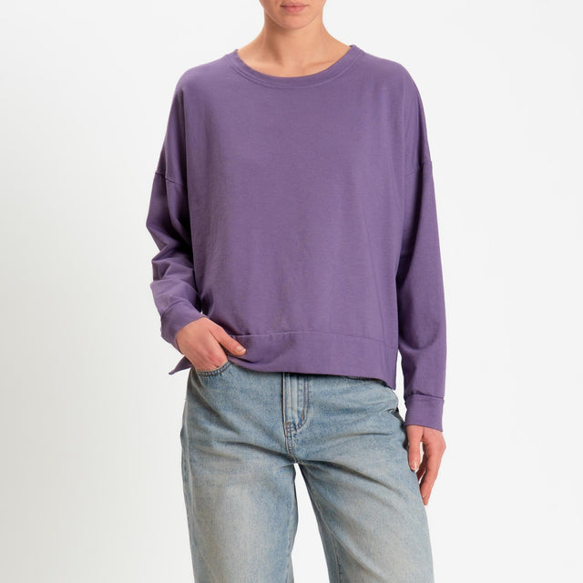 Zeroassoluto-Felpa light scatola spacchi laterali - lavanda