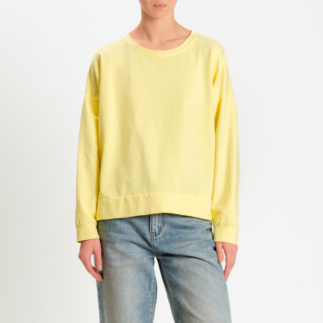 Zeroassoluto-Felpa light scatola spacchi laterali - yellow