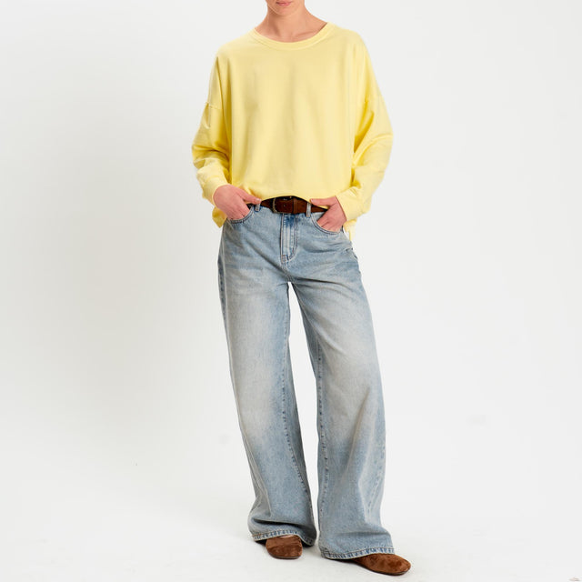 Zeroassoluto-Felpa light scatola spacchi laterali - yellow