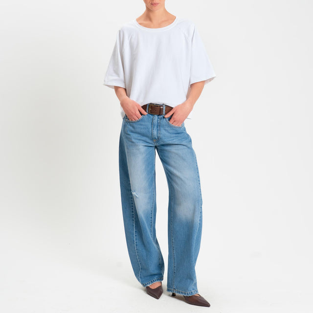 Zeroassoluto-Felpa light manica raglan - bianco