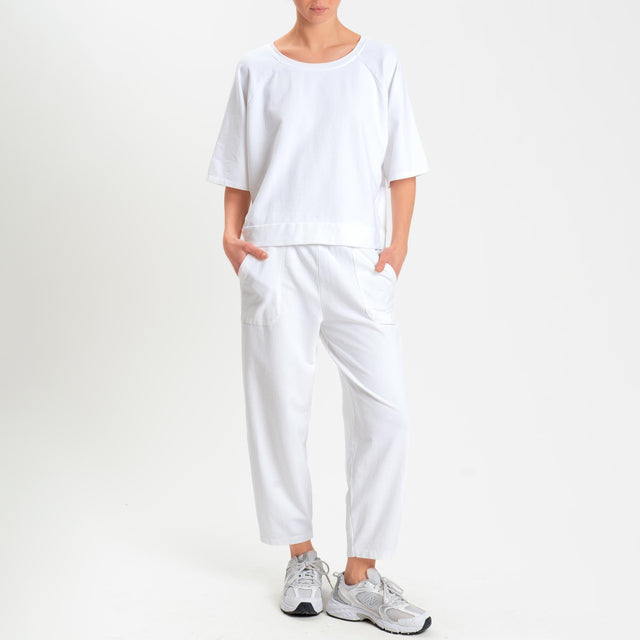 Zeroassoluto-Felpa light manica raglan - bianco