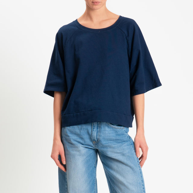 Zeroassoluto-Felpa light manica raglan - blu