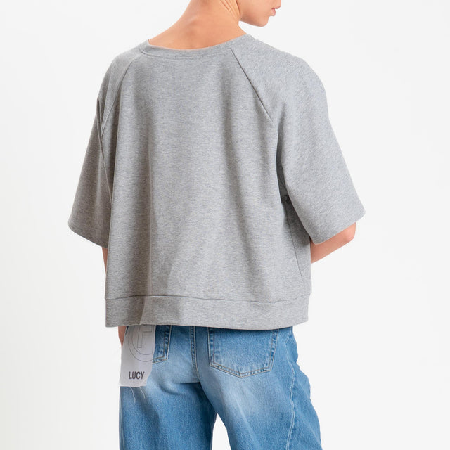 Zeroassoluto-Felpa light manica raglan - grigio melange