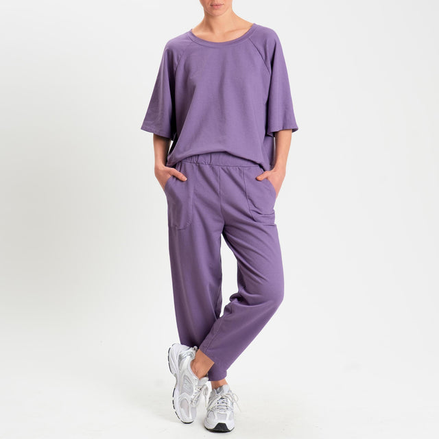 Zeroassoluto-Felpa light manica raglan - lavanda